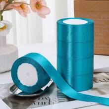 5 卷 4 厘米手工玫瑰缎带，婚礼长椅蝴蝶结装饰，花卉礼品包装饰边，新娘派对装饰，返校情人节