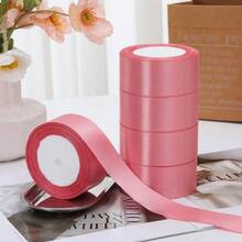 5 卷 4 厘米手工玫瑰缎带，婚礼长椅蝴蝶结装饰，花卉礼品包装饰边，新娘派对装饰，返校情人节