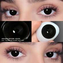 1 Pair Of Quadratic Colored Cosplay Contact Lenses, Anime Colored Lenses With Pink Pupils For Parties Halloween Costume Cosplay - Yearly Disposable - View 12