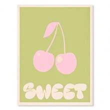 1 Stück Geschenk Moderne Boho Grüne Herz Mode Wandkunst Bunte Kirschblüten Rosa Grün Leinwandmalerei Blumenmarkt Gemütliches Wohnzimmer Galerie Poster Optionaler Rahmen, Wandkunst mit Rahmen Küchendekoration - Verschiedenfarbig - Übersicht 15