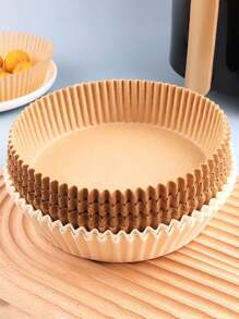 25/50/100/300pcs Circular Air Fryer Paper, Disposable Non-Stick Oil-Proof Pad For Food, Barbecue, Fried Chicken, Home Baking