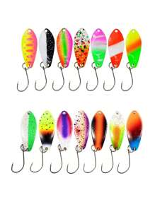 7pcs Spoon Shaped Sequin 3g Trout Single Hook Lures