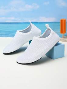 1 Pair Kids' Breathable Striped Multi-Purpose Water, Hiking, All-Season Shoes - White - View 1