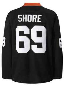 Boyfriend Style Men Cartoon Digital Print Breathable Ice Hockey Sport T-Shirt - màu đen - Xem 2