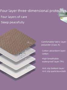 可水洗成人失禁垫 - 防漏床垫保护垫，适用于老人、儿童、经期 - 无纺布材质，多种尺寸和颜色可选，易于护理，居家必备，老人寝具保护 | 绗缝纹理设计 | 无纺布垫，防水床垫保护垫 - 彩色 - 查看 3