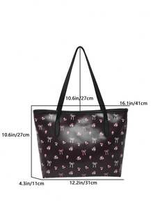 Cute & Elegant Printed One Shoulder Tote Bag, Fashionable Large Capacity Reusable Shopping Bag, Unique Design - Multicolor - View 11
