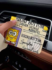 SPONGEBOB Estuche protector de licencia de conducir de Bob Esponja, Estuche doble función para certificado de registro vehicular y licencia de conducir - Multicolor - Ver 5