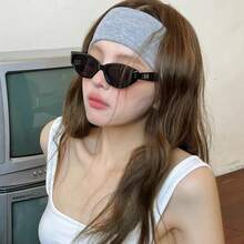 1/5 件女式复古纯色简约百搭针织头带，适合运动、健身和日常佩戴发带头巾头带吸汗带，发带秋冬发饰女士度假装女士 - 彩色 - 查看 2