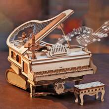 Robotime Rompecabezas 3D de piano y violonchelo mágico de Robotime para adultos, rompecabezas 3D de madera para adultos, rompecabezas de caja de música de madera para armar, regalo de Navidad y cumpleaños, kits de construcción para aficionados.
