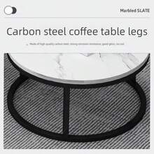 Nordic Modern Round Stone Coffee Table - Lightweight, Perfect For Small Living Rooms