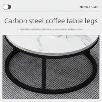 Nordic Modern Ronde Stenen Salontafel - Lichtgewicht, Perfect voor Kleine Woonkamers