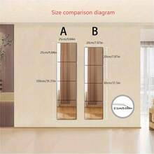 8pcs Set Frameless Acrylic Mirrors For Walls - 10x10in Full Length, Perfect For Home Decor, Workout & Makeup - Versatile Indoor Use Stickers Sticker Personalised Stickers - Silver - View 3