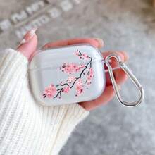Pink Cherry Blossom Design Scratch-Resistant Protective Case Shell Compatible With Apple Bluetooth Earphones