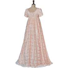 Edwina Costume Dress Regency Dress High Waisteline Floral Tea Party Gown For Women - Hồng - Xem 6