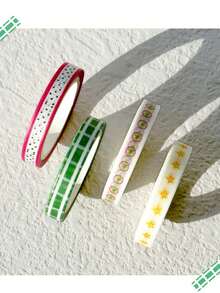 4 PCS Polka Dot And Striped Patterns Mini Washi Tape Set For Scrapbooking, Card Making And Simple Gifts For Friends And Classmates - Multicolor - View 12