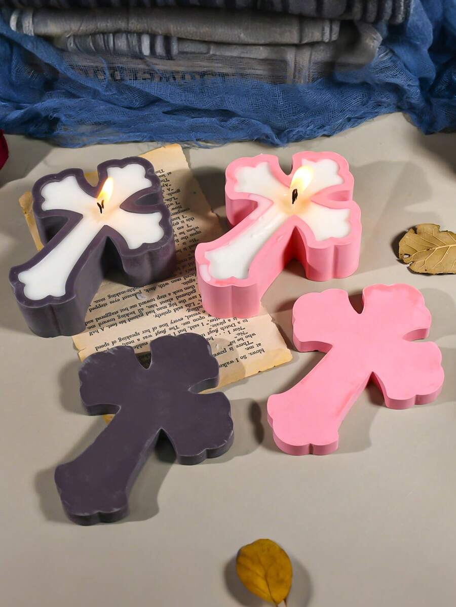 Molde de silicona en forma de cruz para caja de almacenamiento, molde de taza para vela para decoración del hogar, decoración de la habitación, decoración de mesa, molde de taza de vela de aromaterapia hecha a mano, molde de resina epoxi y yeso DIY, regalo para mujer, regalo de Halloween, regalo para mejor amiga, regalo DIY - moho - Ver 1