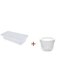 1pc Kitchen Fridge Storage Box For Fish Meat, With Lid, Plastic Rectangle Freezer Container To Keep Food Fresh And Drain Water