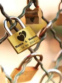 1pc Customized Engraved Anniversary Keyed Padlock Gift - Brass Romantic Love Lock With 3 Keys, Suitable For Weddings, Bridges Or School Lockers, Ideal Gift For Her, Boyfriend, Girlfriend, Family, Friends, Students, Fathers Day, Anniversary, Graduation, Wedding, Business/Work/Office - Multicolor - View 6