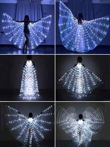 Ailes colorées et lumineuses, cape, danse du ventre, Halloween, carnaval, accessoire de scène, fête