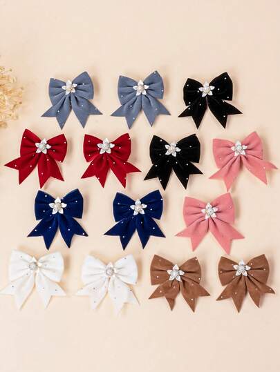 28/14/10/8/6/2个装简约小发夹，多功能刘海侧夹，公主风发夹，手工蝴蝶结发夹，适合日常佩戴和派对，发饰，女士冬季穿搭，蝴蝶结，可爱