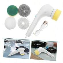 5-In-1 Handheld Electric Rotary Cleaning Brush - Multifunctional Cleaning Brush For Kitchen And Other Scenes - White - View 7