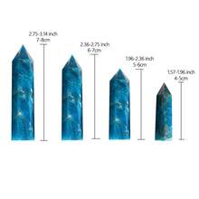 1pc Natural Healing Crystal Blue Apatite Single Point Wand Reiki Polished Gemstone Hexagonal Obelisk Column Home Desk Decoration - Blue Phosphorus Gray Single Pointed Column - View 1