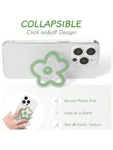 可爱亚克力花朵手机支架，可扩展折叠手机握把支架，背胶手机支架，兼容 、Android 手机，生日、家庭、朋友礼物，推拉式手机握把，手机配件 - 彩色 - 查看 5