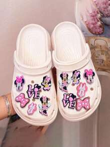 Sanrio Disney 12 Cute Mickey Mouse Shoe Accessories, Suitable For Clog Decoration, Cartoon Accessories, Suitable For Men And Women Footwear