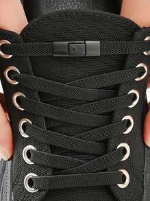 4 pièces Lacets de chaussures de sport ondulés, légers, tressés, de couleur unie, réglables. Comprend 2 lacets + 2 boucles. Lavage à la main. Lacets mous. Boucles à bouton-pression colorées. Attache plate élastique extensible de 8 mm sans lacet