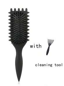 2025新款猪鬃毛造型梳，卷发定型梳，女士卷发造型梳，梳理和定型梳，美发工具，美发产品及配件，理发沙龙美容旅行必备