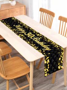 1pc Polyester Fiber Birthday Party Table Runner Decor
