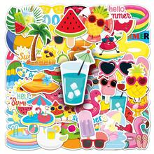 50PCS Summer Stickers Beach Stickers Tropical Stickers Vacation Stickers Hawaiian Stickers Nature Stickers Cute Stickers Funny Stickers For Journaling Computer Scrapbook Luggage Water Bottle Phone Laptop Notebook - Multicolor - View 7