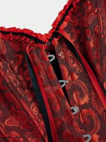 Korsage mit gemustertem, vintage-inspiriertem straffenden und formenden Korsage-Top