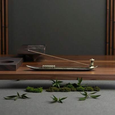 1pc Vintage Metal Fisherman Incense Burner, Home Decor Aromatherapy Stick Holder, Zen Style Incense Burner Suitable For Incense And Meditation, Fisherman Fishing Line Incense Burner Alloy Wire Incense Burner Tea Ceremony Incense Burner For Indoor Home