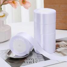 5 卷 4 厘米手工玫瑰缎带，婚礼长椅蝴蝶结装饰，花卉礼品包装饰边，新娘派对装饰，返校情人节