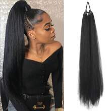 Braid DIY Ponytail Extensions Synthetic With Hair Tie Wrap Around Hair Braid Extensions Tail Rubber Band Hair Ring 28 Inch Ombre