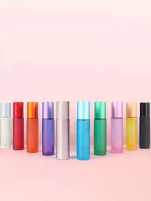 5 szt. 10 ml matowe szklane butelki z kulką - wymienne fiolki na olejki eteryczne, pojemniki na próbki perfum, kosmetyki podróżne | Bezzapachowy, trwały materiał szklany (puste butelki)