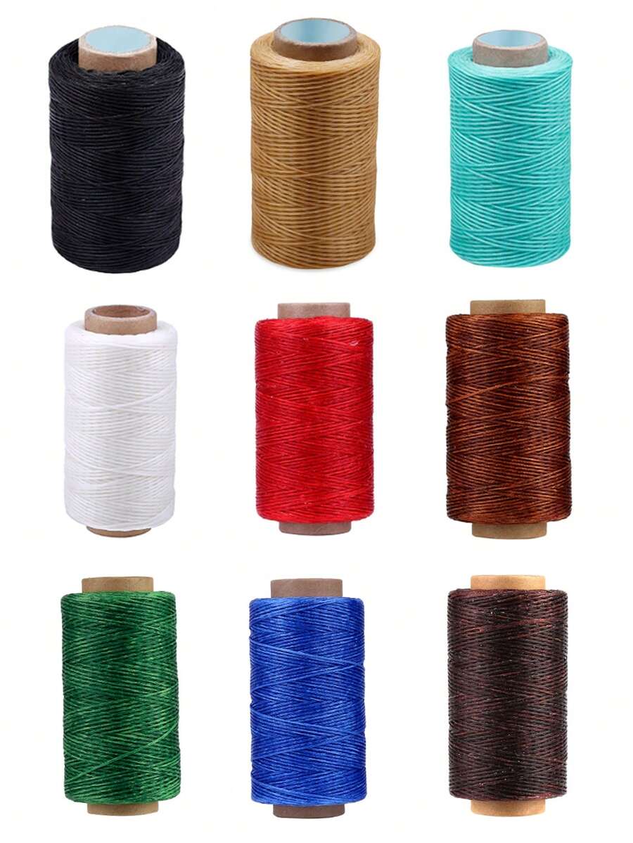 1 卷 250 米蜡线，皮革手工缝纫线，手工 DIY 蜡线，适用于皮革工艺、修鞋、制作钱包、装订等 - 彩色 - 查看 1