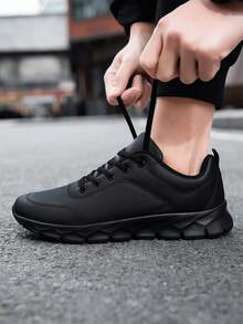 DaoLxi Buty męskie Trampki Buty codzienne Siłownia Tenis Sportowe Trampki Moda Lekkie PU Sportowe Buty treningowe Wygodne obuwie Trenerzy Czarne buty