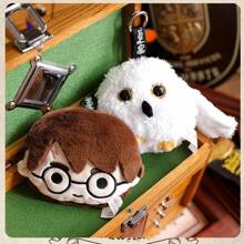 Harry Potter Series Plush Magic Hanging Bag Decor - Harry Potter Head Charm, Wand, Hogwarts School Keychain Charm, Harry Potter IP Merchandise, Collectible Gift For Fans