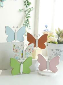 1pc Of Cute And Delicate Butterfly Theme Decorative Ornaments. These Butterflies Have Rich Colors, And Each Butterfly Is Equipped With Delicate Curled Antennae, Exuding A Simple And Charming Atmosphere. It Is Suitable For Nature Lovers And People Who Like Sweet Style Decorations. It Is Perfect For Display On Shelves, Desks Or Windowsills, Adding A Touch Of Natural Beauty And Sophistication To Any Space
