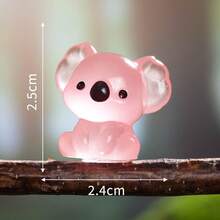 6pcs Cute Glow-In-The-Dark Koala Figurines, Made Of Pink & Green Resin - Perfect For Home Decor, Weddings, Easter, Valentine's Day, And Spring/Summer Outdoor Statues