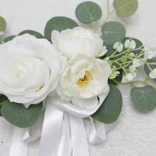 2/4/6 piezas de Flores Artificiales, Decoración de pasillo de boda con silla de artificial Rosas, Decoración elegante de banco de iglesia, Adecuado para ceremonia de boda, recepción, Navidad, Día de San Valentín, banquete, cumpleaños, fiesta y ocasiones especiales