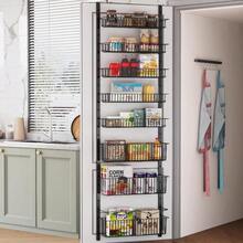 8-Tier Over Door Spice Rack,Hanging Door Storage Kitchen,Over Door Storage Kitchen,Pantry Organizer Metal Hanging Kitchen Spice Rack Can Organizer - 8-Tier - View 1