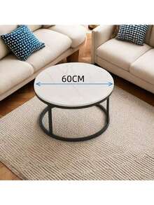 Nordic Modern Round Stone Coffee Table - Lightweight, Perfect For Small Living Rooms
