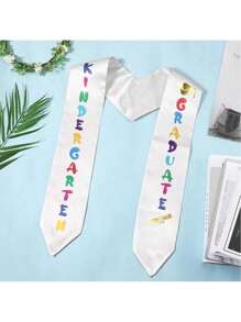1 pieza Correa para el hombro de graduación, diseño de letras y gorro de colores con cinturón de cintura de poliéster para ceremonia de graduación, lavable a máquina, decoración de graduación, regalo de graduación