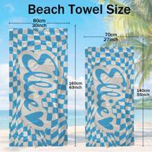 1pc Personalized Custom Name Beach Towel, Twisted Check Pattern, Multicolor, Absorbent, Quick-Drying, Large-Sized, Soft, Comfortable, Pool Towel For Beach Parties, Pool Parties, And Beach Vacations, For Fitness, Yoga, Swimming, And Seaside Trips Back To School
