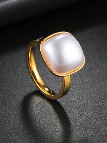 1pc Vintage Yin Yang Heart Shape Ring, New Design Stainless Steel Couple Rings - Multicolor - View 7