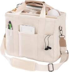 Bolso de lona con múltiples bolsillos para mujer, elegante y espacioso bolso bandolera, duradero, de gran capacidad, versátil, con cómoda correa de hombro y compartimentos organizados.
