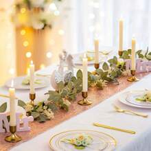 2pcs Gold Conical Candle Holders, Suitable For Tabletop Decor, Wedding Ceremony, Home Decoration, Christmas Decor, Room Decoration, Gifts